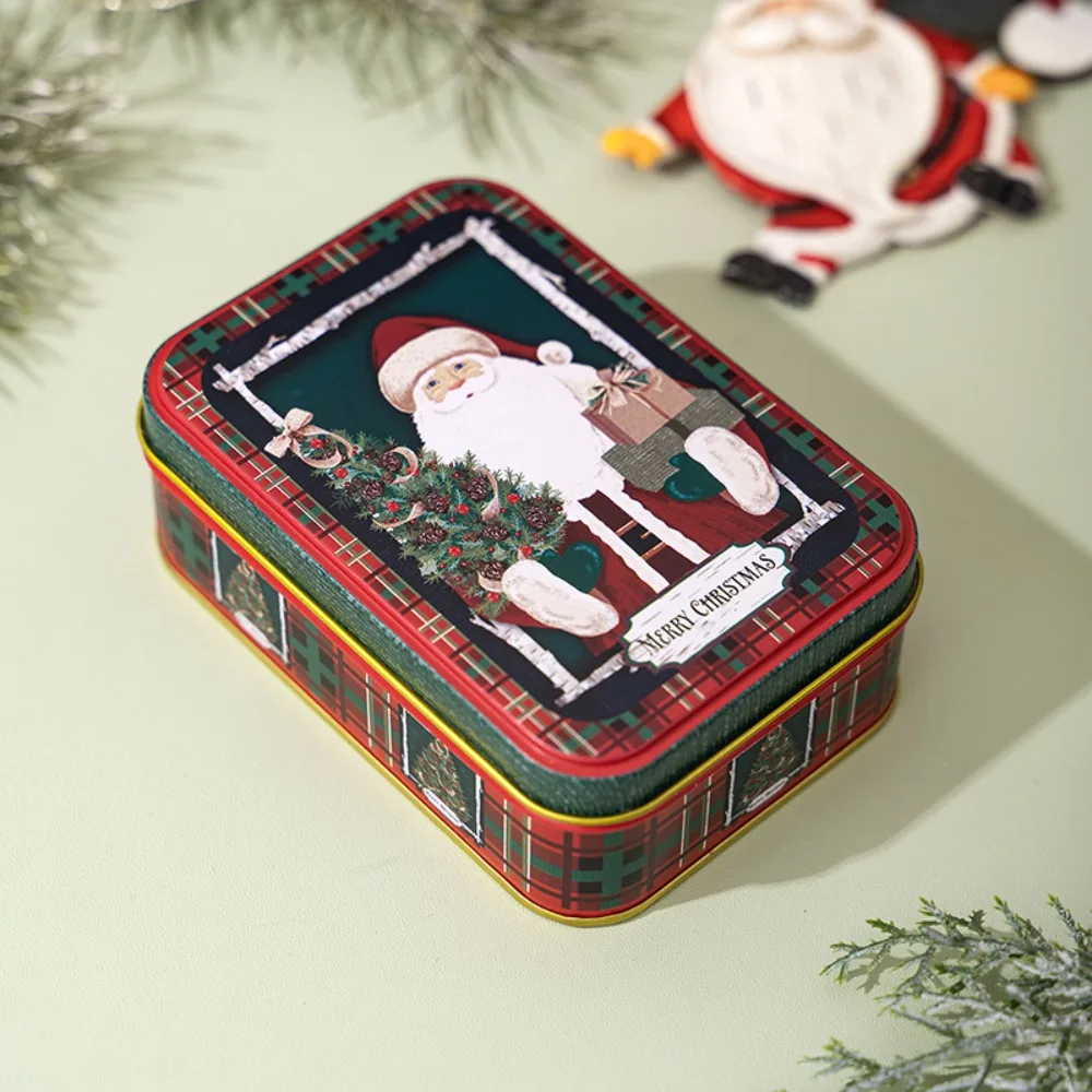 

New Tinplate Christmas Tin Box Festival Ornaments New Year Party Supplies Candy Jar Gift Gift Box Christmas