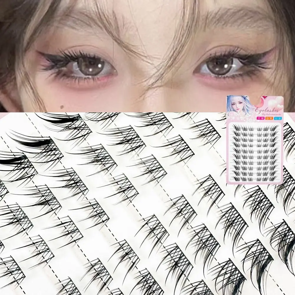 Donne Bellezza 3D Cat Eye Cluster Ciglia Manga Naturale Volpe Ciglia Finte Wispy C Curl Ciglia Individuali per Estensioni Delle Ciglia