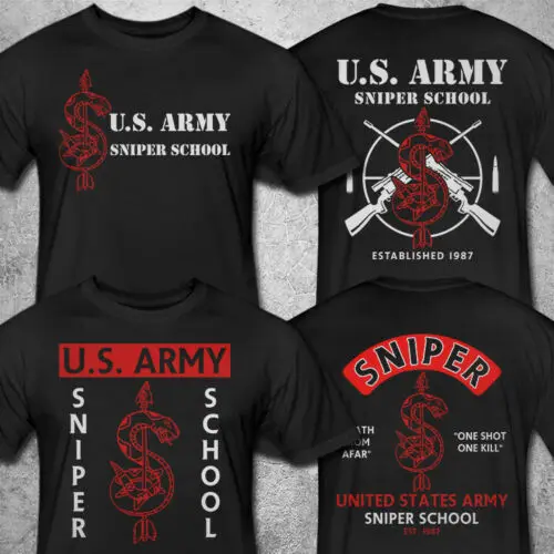 

US Army Special Force Sniper School Training Camp T Shirt. 100% Cotton Short Sleeve O-Neck Casual T-shirt Loose Top Size S-3XL