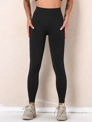 High Stretchy Gym Black Booty Tights Women Yoga Seamless Leggings High Waisted Fitness Pants Workout Sports Push Up Legging