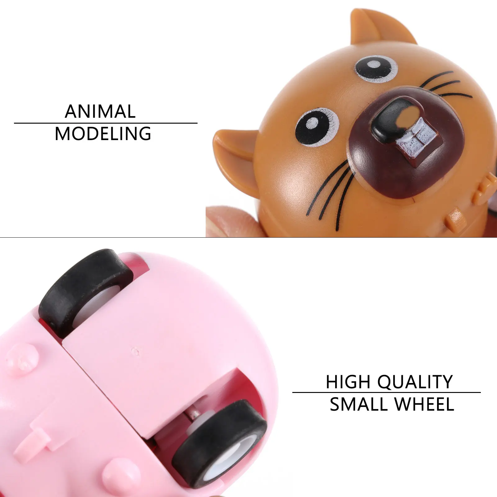 Mini voiture à tirer en forme d'animal pour enfants, 12 pièces, voitures de course, jouets, modèle en plastique préscolaire