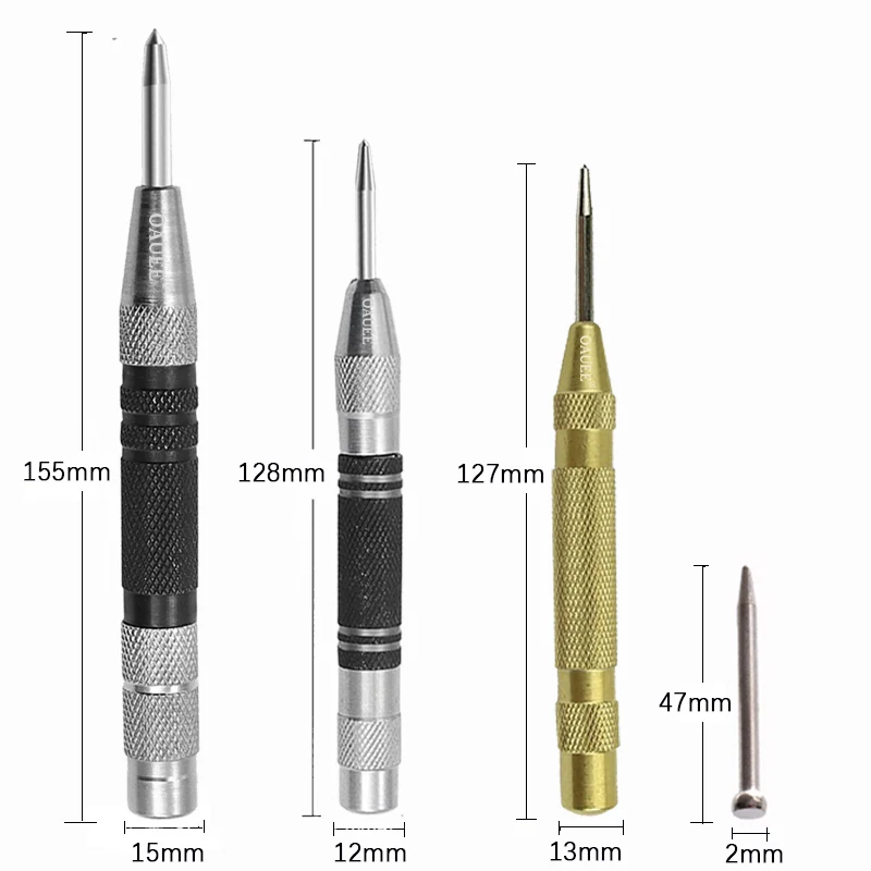 Punzonado central automático, posicionador de carga Universal, taladro de Metal para carpintería, resorte ajustable, juegos de herramientas manuales