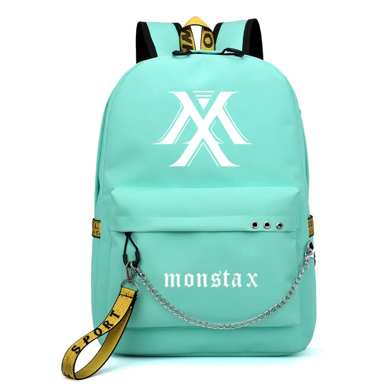 

Monstax Korean Star Backpack School Bags Mochila Travel Bags Laptop Chain Backpack Headphone USB Port