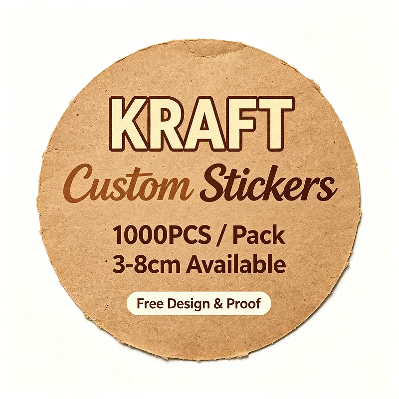 

Custom Stickers 3-8cm kraft Personalized Logo for Wedding, Birthday & Baptism, Custom Name Design, Self-Adhesive Custom Labels