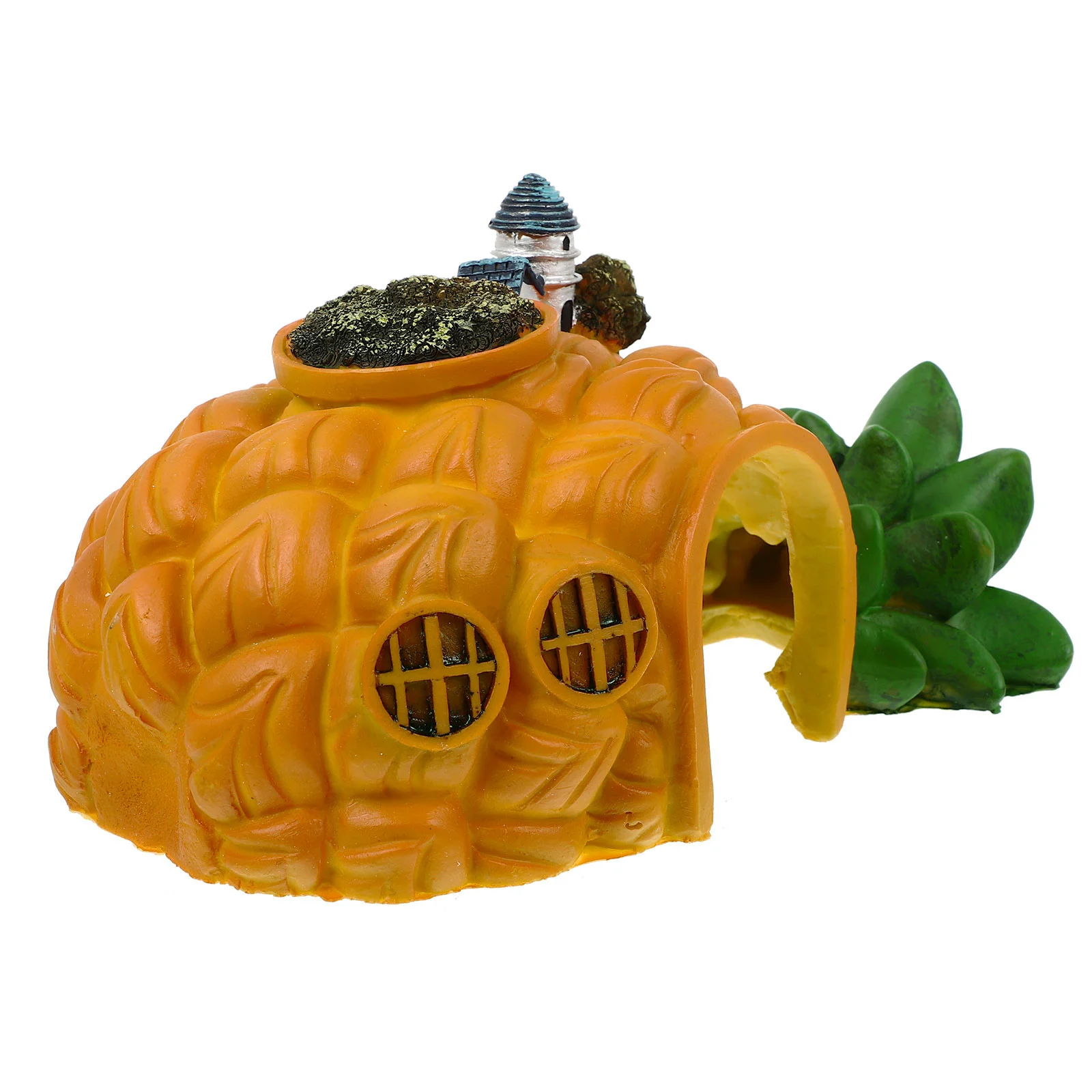 

Pineapple Castle Decor Lifelike Fish Tank Ornament High Simulation Aquarium Landscaping Safe Material Lightweight Stable
