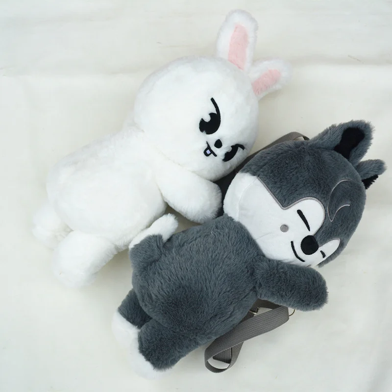 กระเป๋าสะพายข้างตุ๊กตาสัตว์นุ่มนิ่ม SKZOO Stray Kids แบงชาน เฟลิกซ์ วูล์ฟชาน บ๊อบคาริ ของเล่นเด็ก ของขวัญสำหรับแฟนคลับ K-POP ของสะสม SKZ