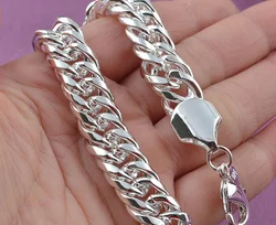 JOBracelet en argent regardé 100% pour hommes et femmes, 925 authentique, 10mm, bijoux fantaisie, promotion, vente en gros