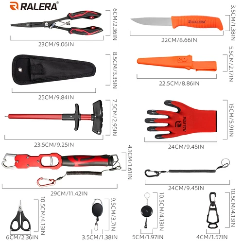 Imagen 2 del producto Equipo de pesca, pinza para pescar de alta resistencia, alicates de pesca extendidos, removedor de anzuelos, cuchillo para pescar, es imprescindible para los entusiastas de la pesca