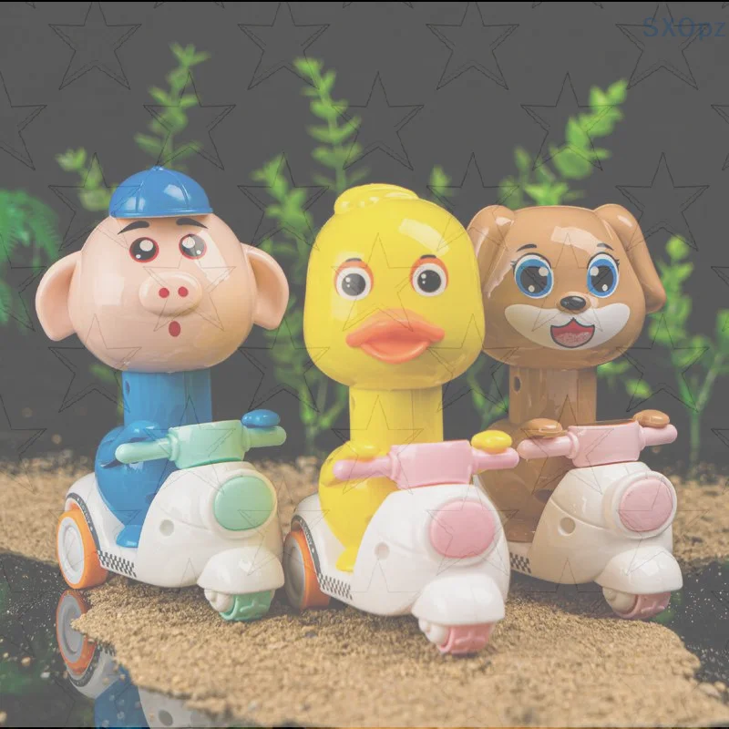 لعبة سيارة جديدة من قطعة واحدة مع راكب الحيوان؛ فقط اضغط على وإرجاعها؛ لا حاجة للبطارية، زميل لعب مثالي للأطفال.