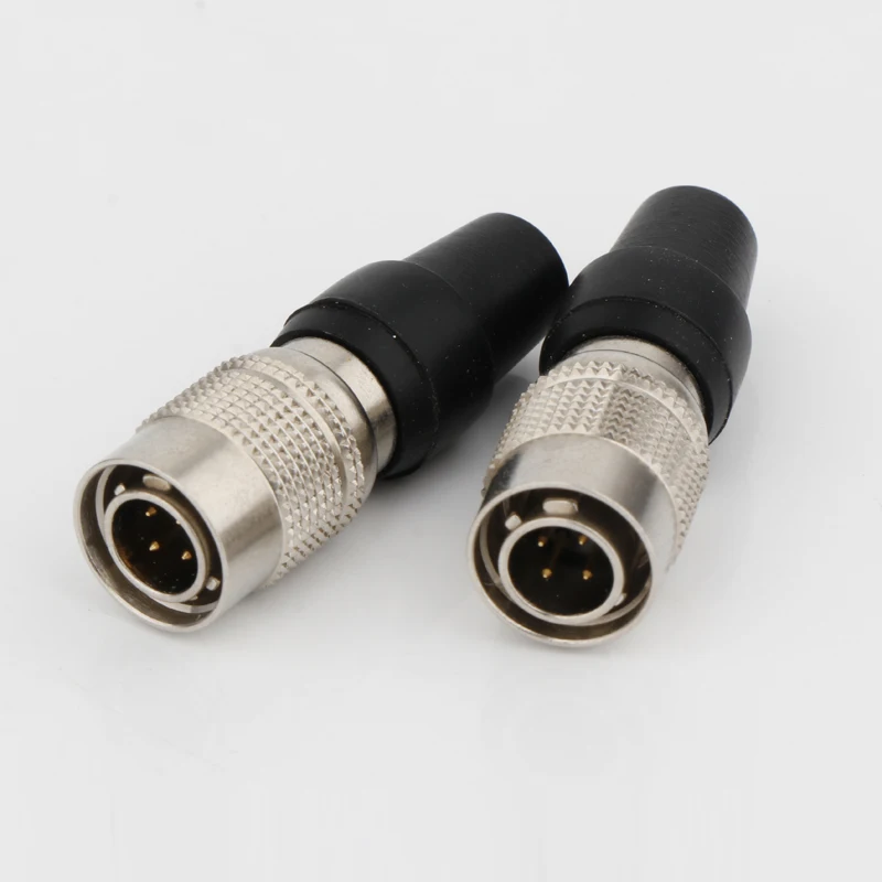 Pair MrSpeakers XLR Balance Male Audio 4 Pin Plug Gold Plated Max Wire:4.5mm Connectors Converter Adapter