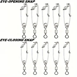 5pcs Longline Fishing Swivel Snap, Stainless Steel Longline Snap Swivels, Fishing Accessories, Eye-opening And Eye Closing Pin