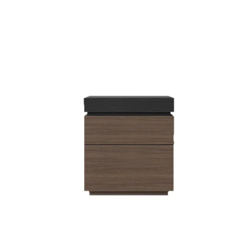 Italian minimalist bedside table household bedroom solid wood multi-functional hidden compartment with hidden style
