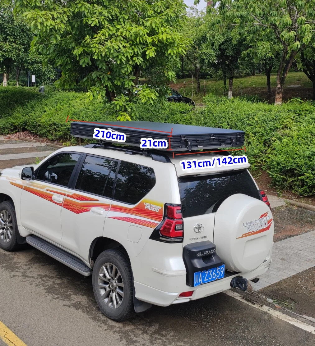 2025 جديد Z-Style 2-3 شخص الألومنيوم هارد شل سقف أعلى التخييم خيمة Z شكل سيارة على السطح خيمة #5