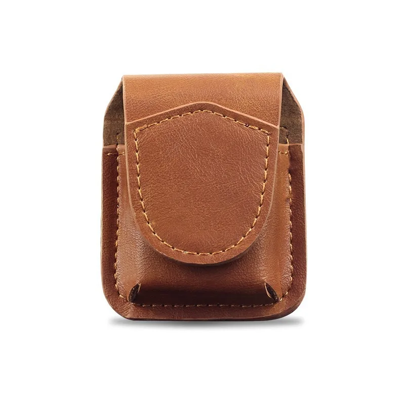 Retro Leather Lighter Holder Pouch with Magnetic Snap Waist Belt Carry Case for Zippo Lighter Smoking Accessories