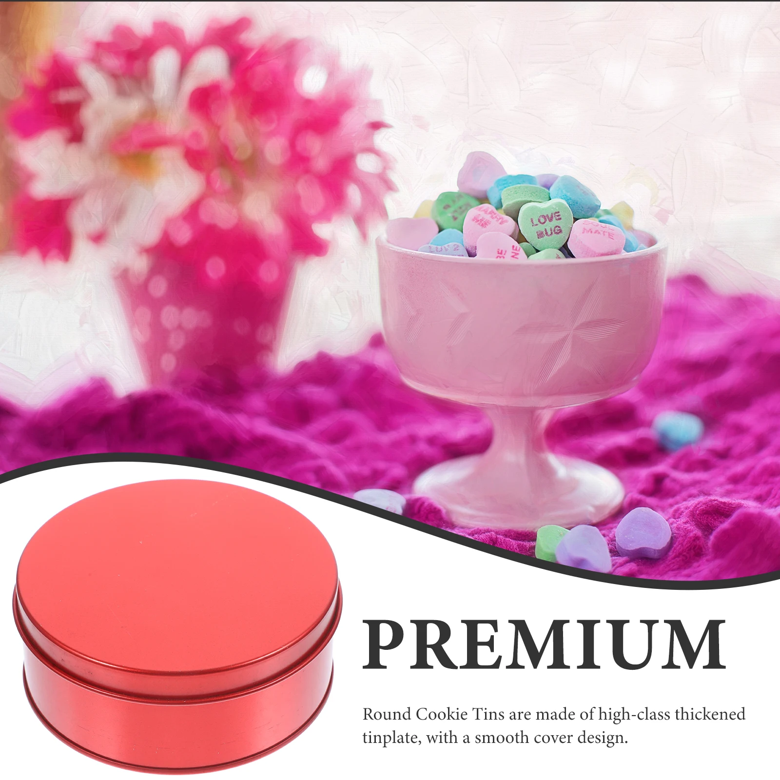 

4pcs Tinplate Large Cookie Tins With Lids Cookie Boxes Lids for Christmas Storage Thickened Metal Biscuit