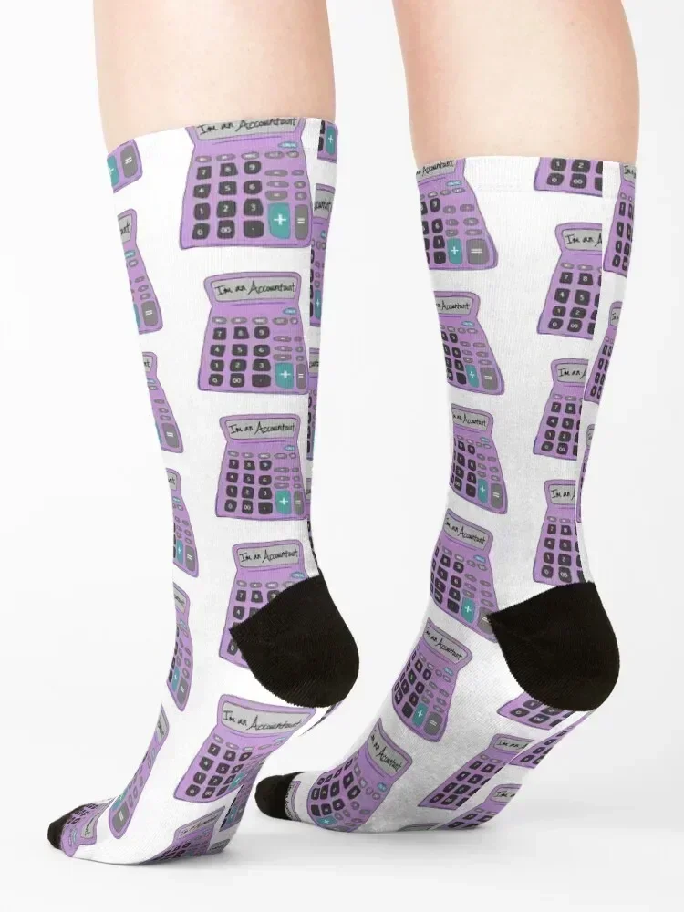 Official I'm An Accountant Pink Calculator Design Socks funny gifts ankle hiphop sport Boy Socks Women's