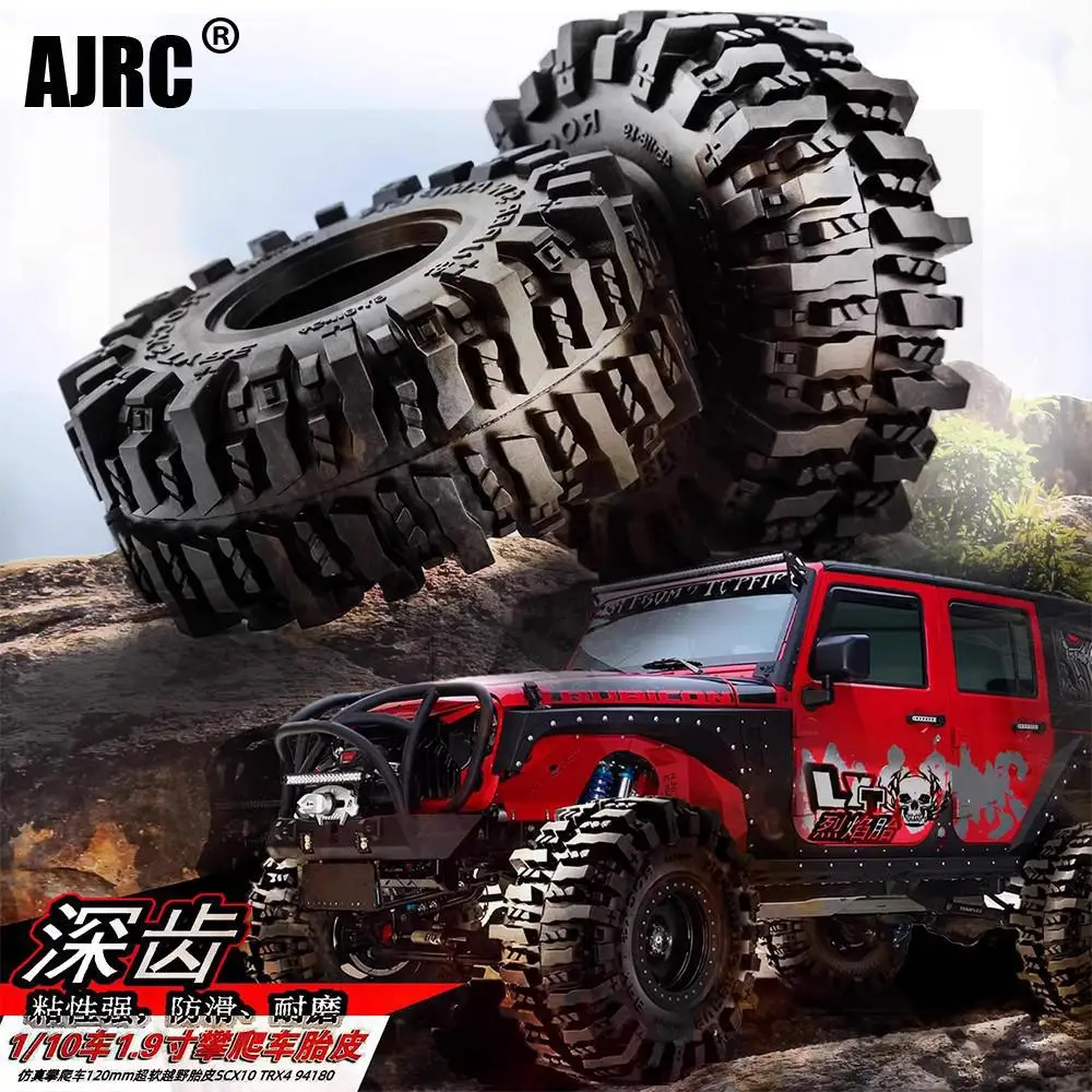 

4pcs 118mm 1.9" Rubber Rock Tyres Wheel Tires For 1:10 Rc Crawler Car Traxxas Trx4 Trx6 Axial Scx10 90046 Redcat Gen8 Yikong Rgt
