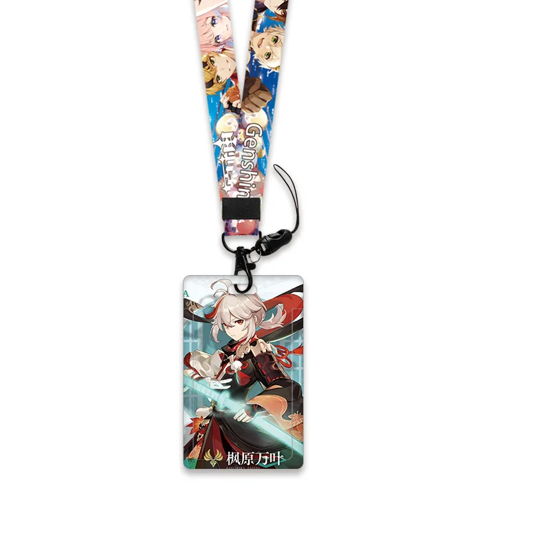 

Anime Genshin Impact Ganyu Tartaglia Kamisato Ayato Cosplay ork card holder lanyard Id bus Gift