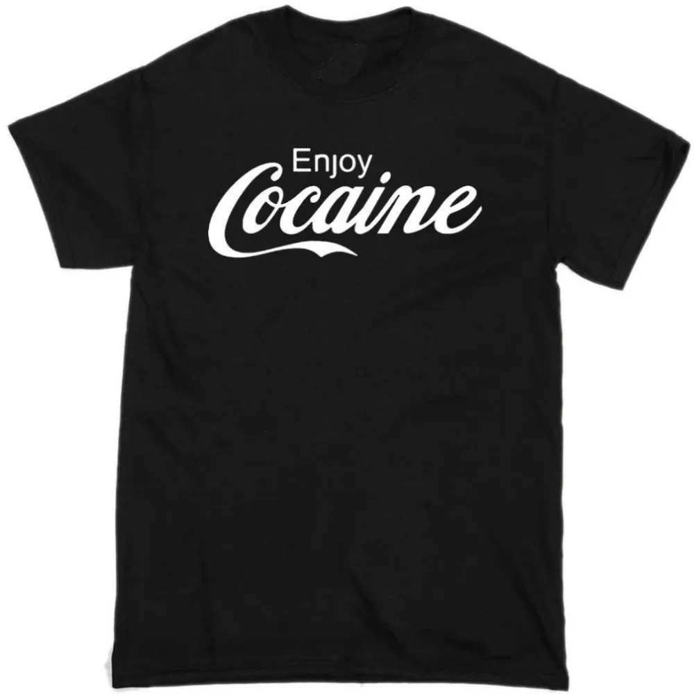 New Enjoy Adult Novelty Humor Funny Ironic Joke Party Logo Coke Shirt Hot Fashion Men Summer Style Cotton Shirts