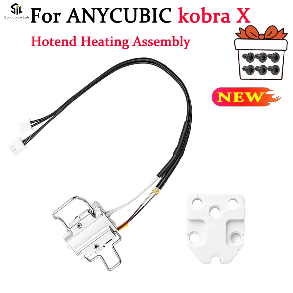 Für Anycubic Kobra X Hotend-Heizbaugruppe: Komponenten-Kit mit Heizpatrone und Thermistor-Temperatursensor – Kobra X Zubehör