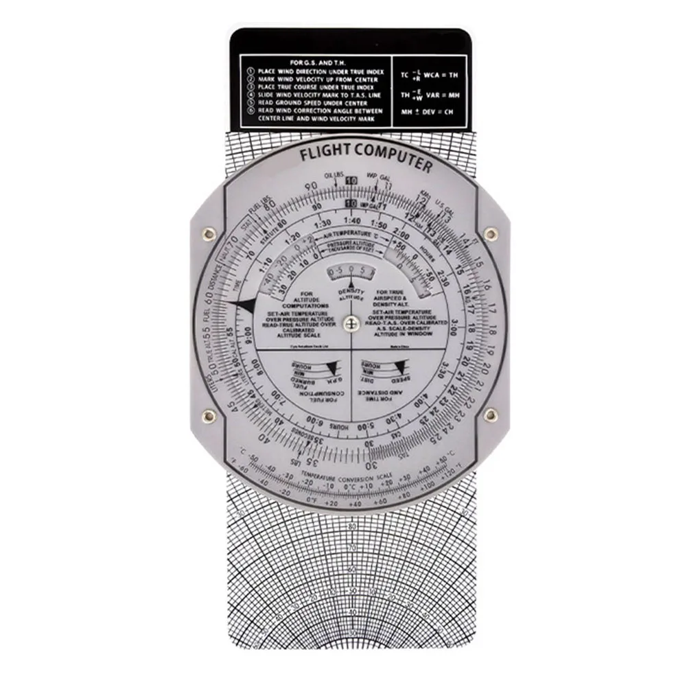 Aviation E6B Flight Computer Manual Slide Rule For Pilot Training Practice Navigation Wind Correction Calculator