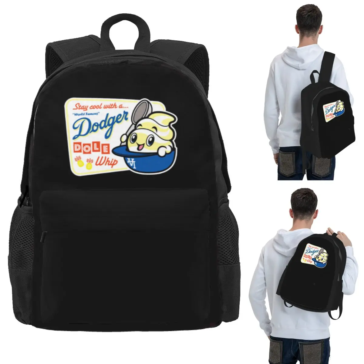 

World Famous Dodger Dole Whip Student Backpack School Bag Hiking Travel Daypack for Boys Girls Bookbag Shoulder Bags
