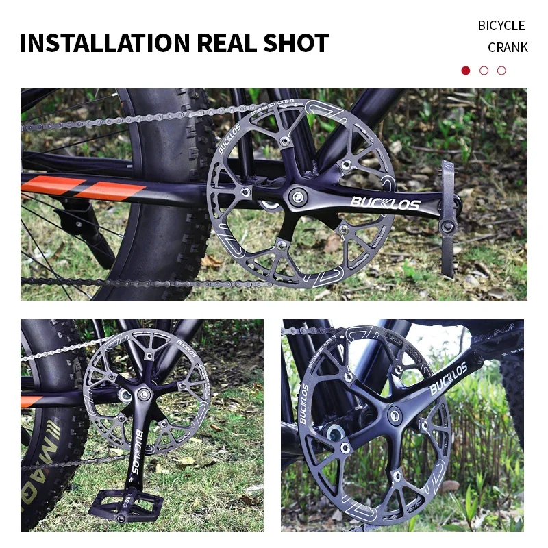 BUCKLOS Folding Bike Crankset 45T 47T 53T 56T 58T 130BCD Bike Crankset 130 BCD Bicycle Chainring 170mm Folding Bicycle Cranks view 6