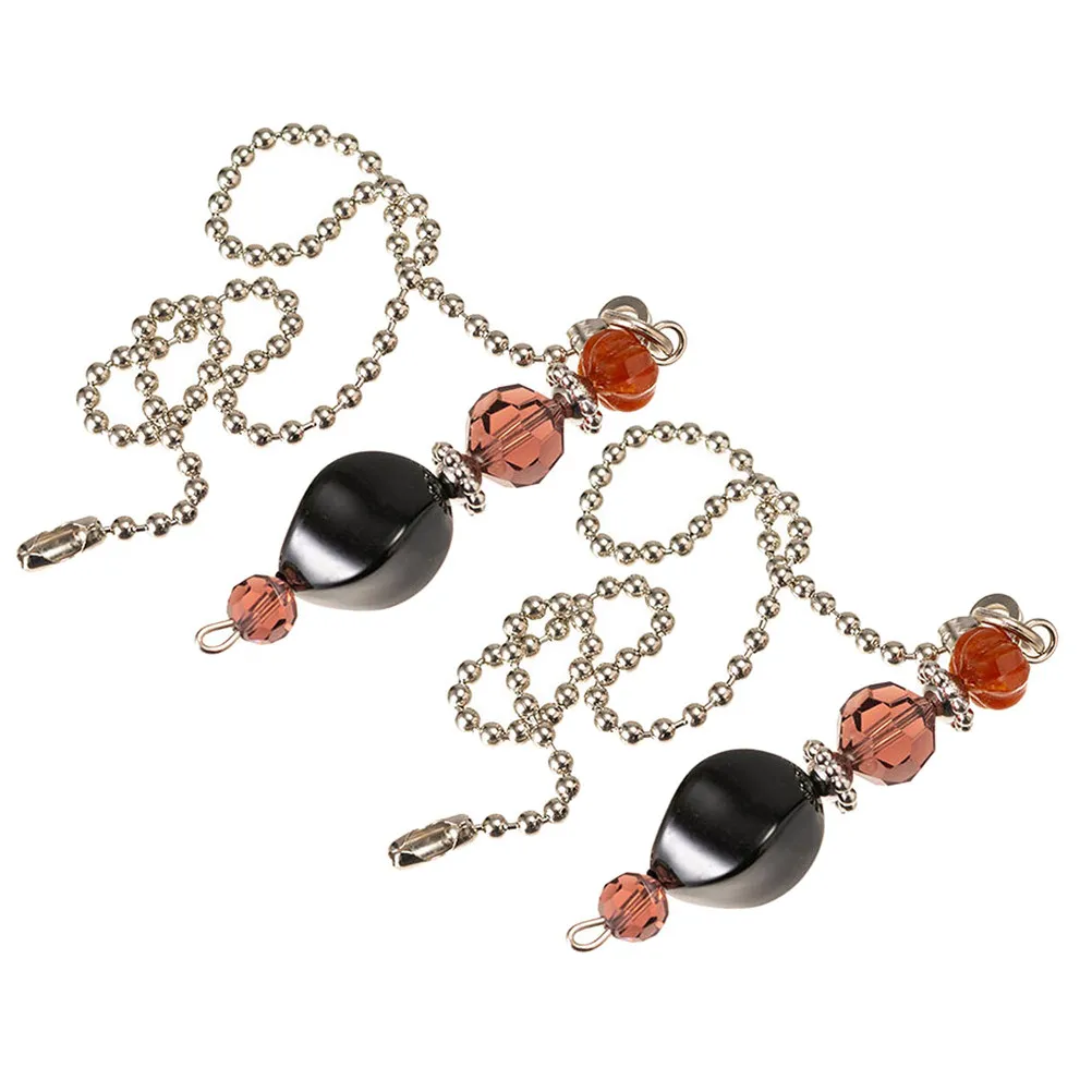 

2Pcs Chandelier Pendant Fan Pull Chains Crystal Beads Ceiling Light Chain Extension Decorative Pull Cord Fan Switch Replacement