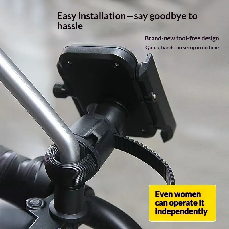 Electric Bike Phone Stand Universal Handlebar Phone Holder Anti Shake Bump Road Secure Lock Design