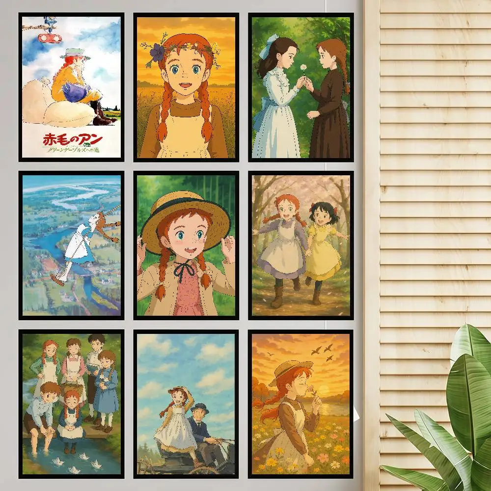 1pc A-Anne Of Green G-Gables Film Sticky Poster Retro Kraft Papier Aufkleber DIY Zimmer Bar Cafe ästhetische Kunst Wand Malerei