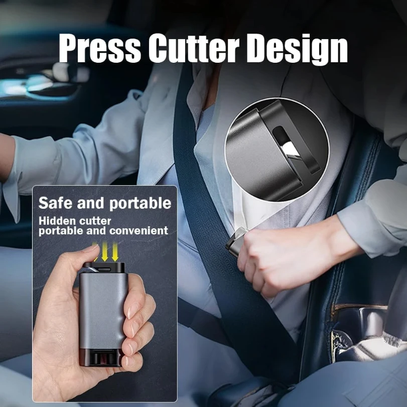 2 in 1 Car Window Breaker Car Window Breaker Car Safety Hammer with Seat Belt Cutter Glass Emergency Hammer Car Rescue Tool view 3