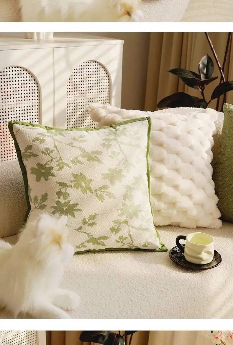 Vielseitige Pflanzenblatt-Boho-Kissenbezüge aus Chenille, weiche, luxuriöse, dekorative Kissenhüllen für Sofa, Bett, Wohnzimmer, Heimdekoration – Detail 11