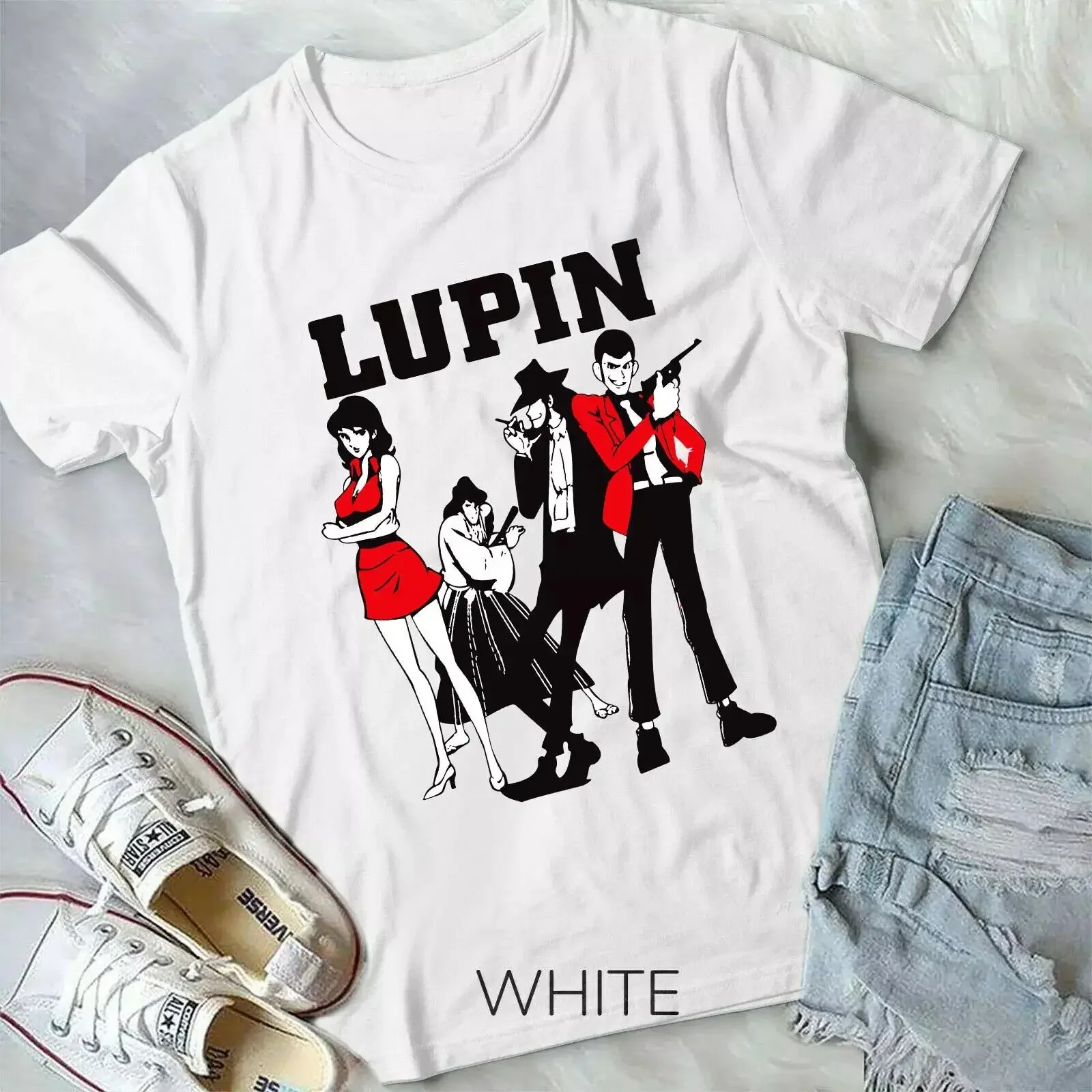 Lupin the Third T Shirt III New White vintage Washed Slightly Soft Comfortable Unisex Top For Everyday Wear Versatile Casual