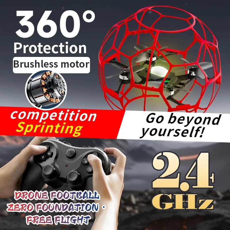 

New V51 Drone for Soccer Competition WiFi Fpv 3D Full Protection Brushless RC Quadcopter RC Flying Ball Children's Gift Toys