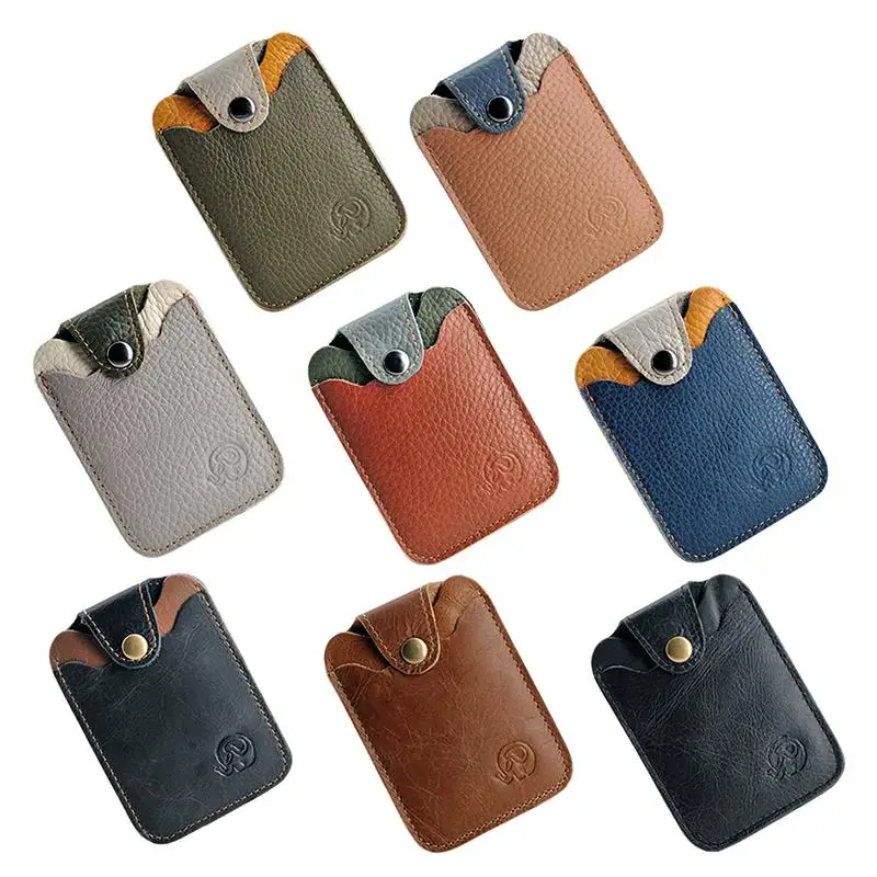 Classic Ultra Thin Genuine Leather Multi-functional Card Holder Front Pocket Wallet with Card Slot Protective Cover