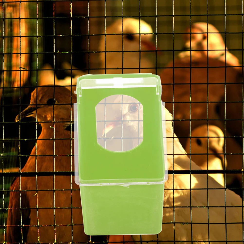 

4Pcs Bird Cage Food Feeder Plastic Hanging Parrot Feeding Container Large Capacity Pigeon Bird Food Dispenser Parrot Feeding Box