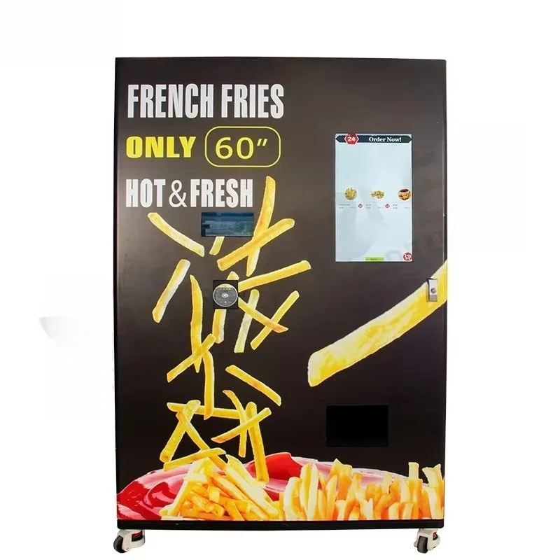 مصنع شاشة تعمل باللمس رقائق البطاطس آلة بيع البطاطس المقلية الذكية التلقائي آلة بيع الوجبات السريعة عملة تعمل #1