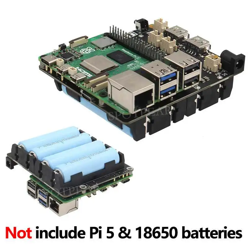 X1202 Raspberry Pi 5 UPS Power Management Expansion Board, 18650 Uninterruptible Power Supply Module