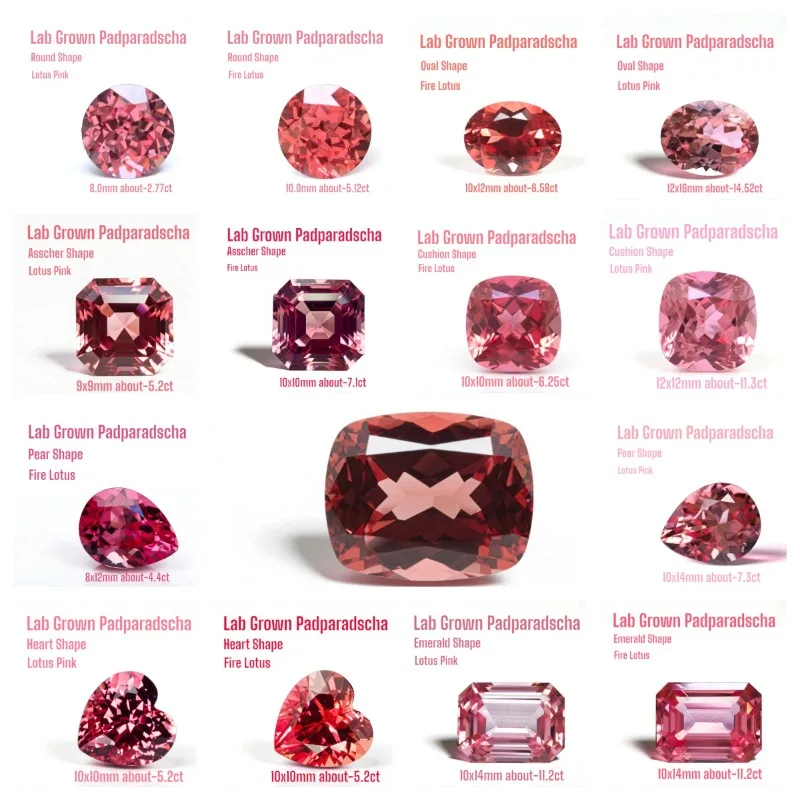 

Lab Grown Padparadscha Czochralski Method Multiple Shape Extremely Shiny Quality Charms Bead for Diy Jewelry Making Materials