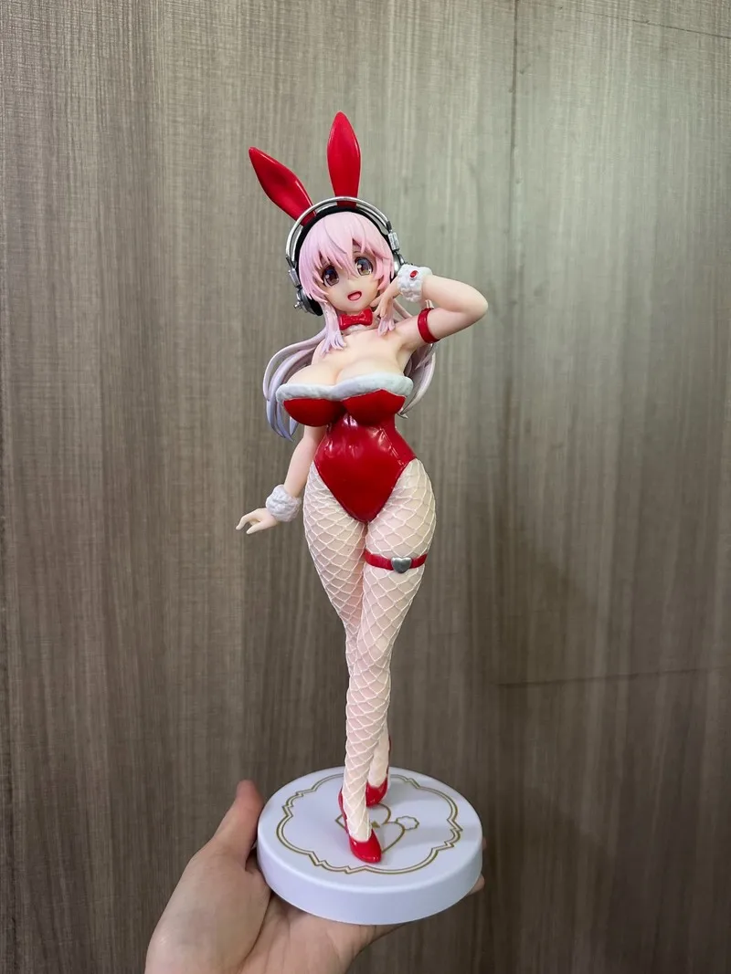 Original Furyu 30cm Super Sonico Anime Action Figures Bunny Girl Tuxedo Pvc Model Figurine Toys Collection Desktop Ornaments