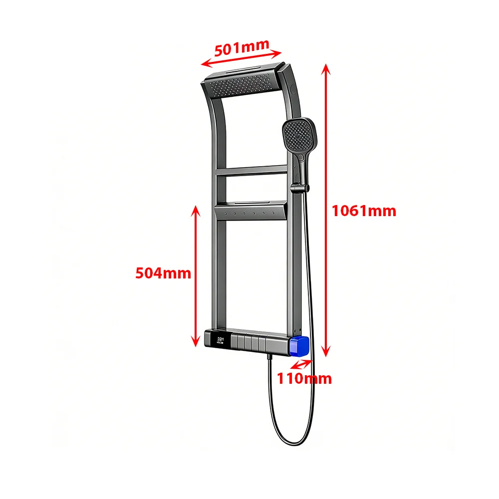 

Hot Sale Smart Bathroom Digital Display Shower Panel System with SPA Massage Back Spray Thermostatic Mixer Faucets Showers Set