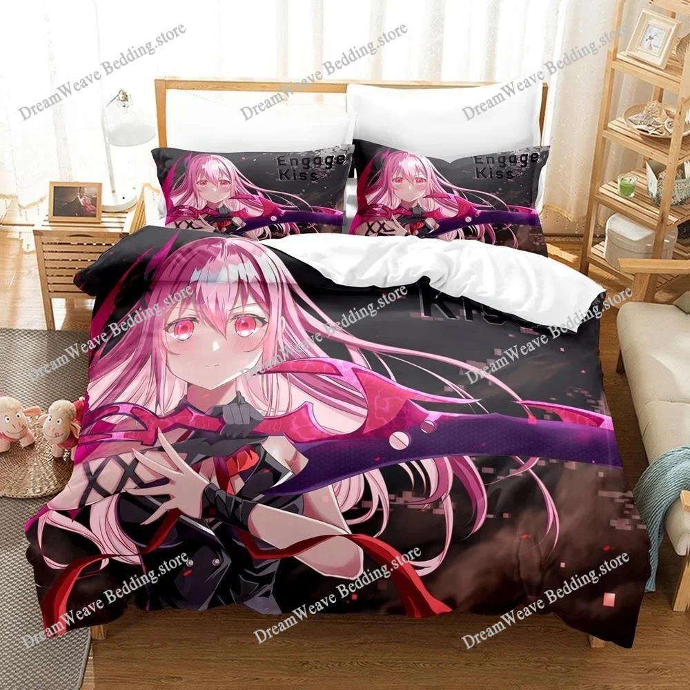 

Anime Engage Kiss Bedding Set Single Twin Full Queen King Size Bed Set Teenager Bedroom Sheet Set 3D Print Anime Bed Sheet Set