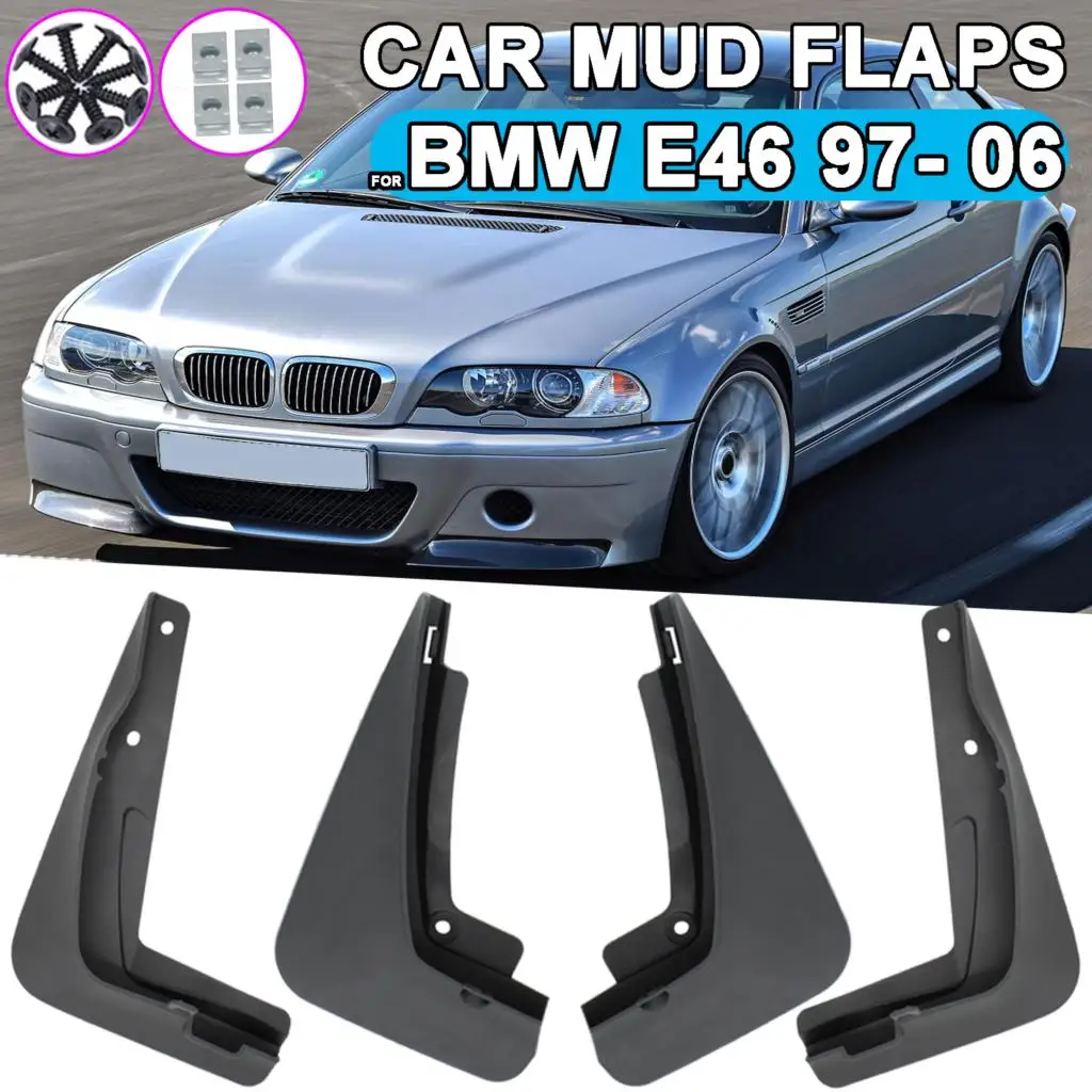 4x Car Mud Flaps Splash Guards For BMW 3-Series E46 1997-2006  Mudguards Fender Mudflaps 1998 1999 2000 2001 2002 2003 2004 2005