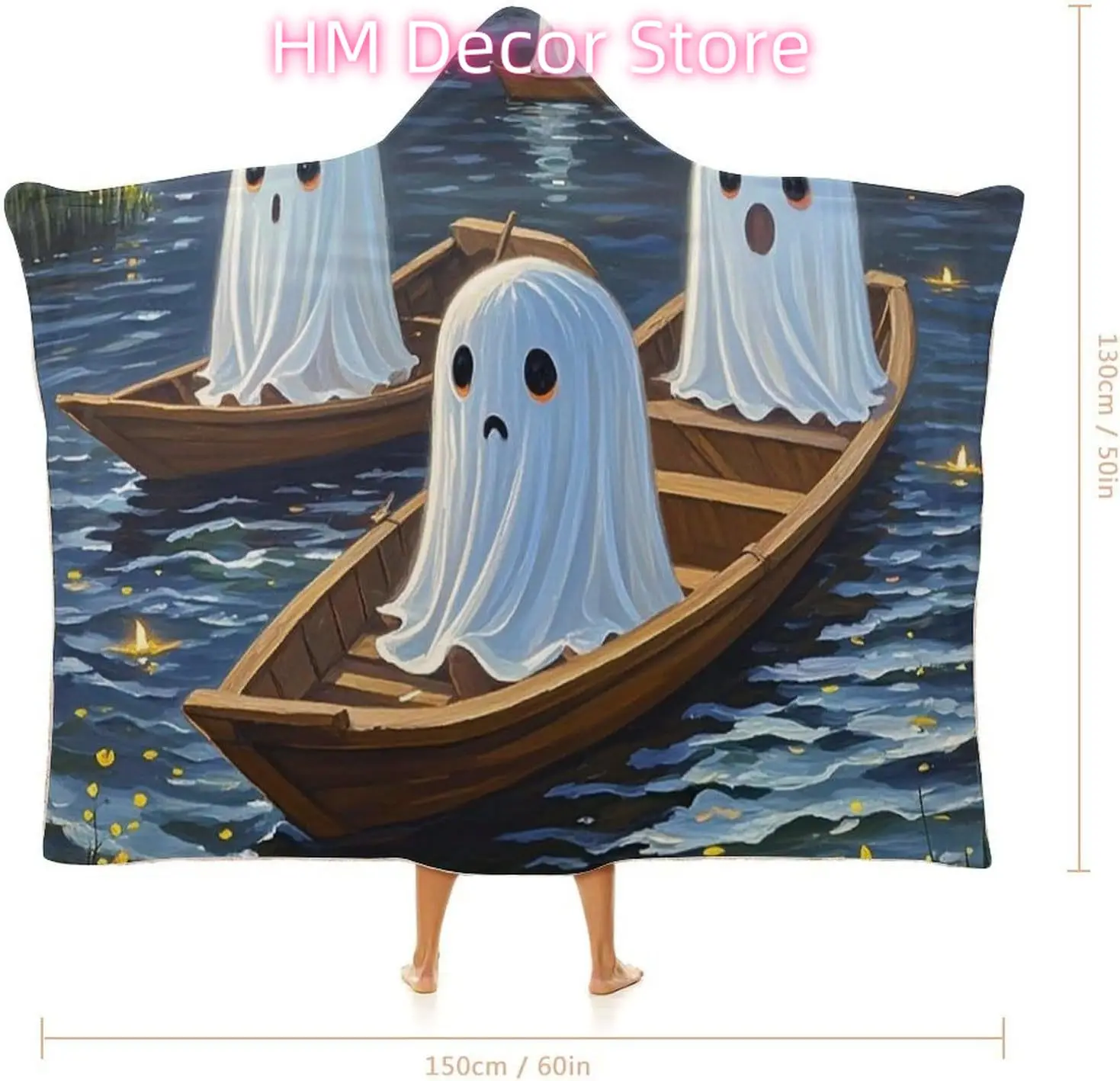 Dark River Surface Wearable Hooded Blanket, Ultra Soft Arctic Velvet Cape Cloak Unisex - Cozy Wearable Blanket