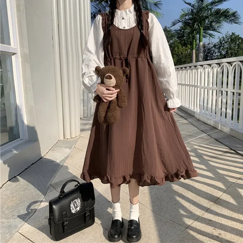 Winter suspender dress autumn and winter dress 2020 new women's high waist slimming kawaii clothing sweet lolita dress