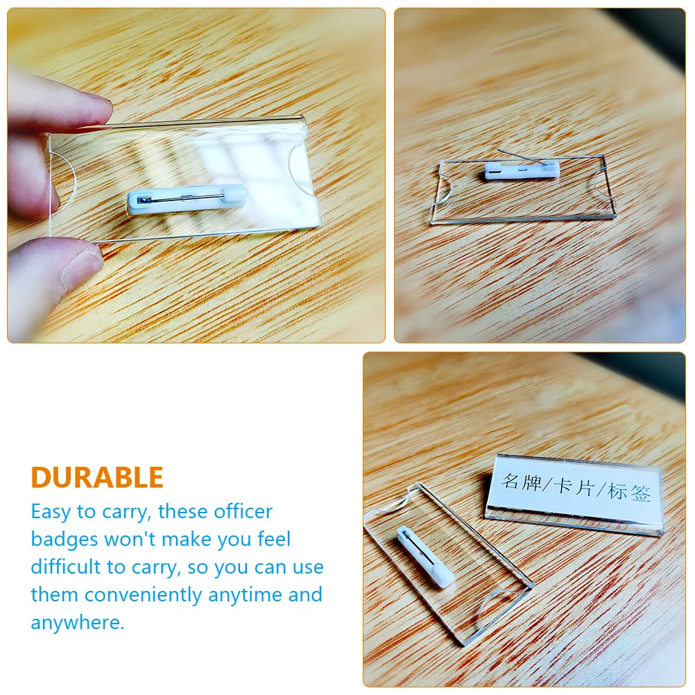 10 Pcs Badge Trade Show Badges Employee Tag Holders Name Lapel Identity Tags for Office Acrylic Students Lightweight