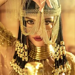 Cleopatra Cos Wig Headdress Nightclub Bar Show Dreadlocks Mid-Length European and American Hot Girl Style Anime Headgear