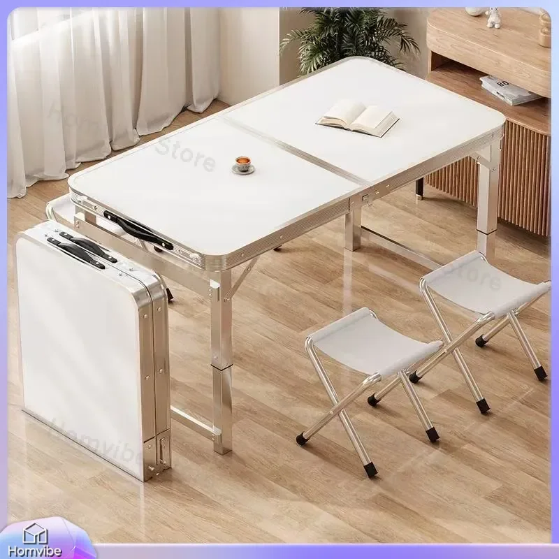 Portable Rectangular Folding Table for Outdoor Night Market Stall Simple Household Dining Table and Chairs Set
