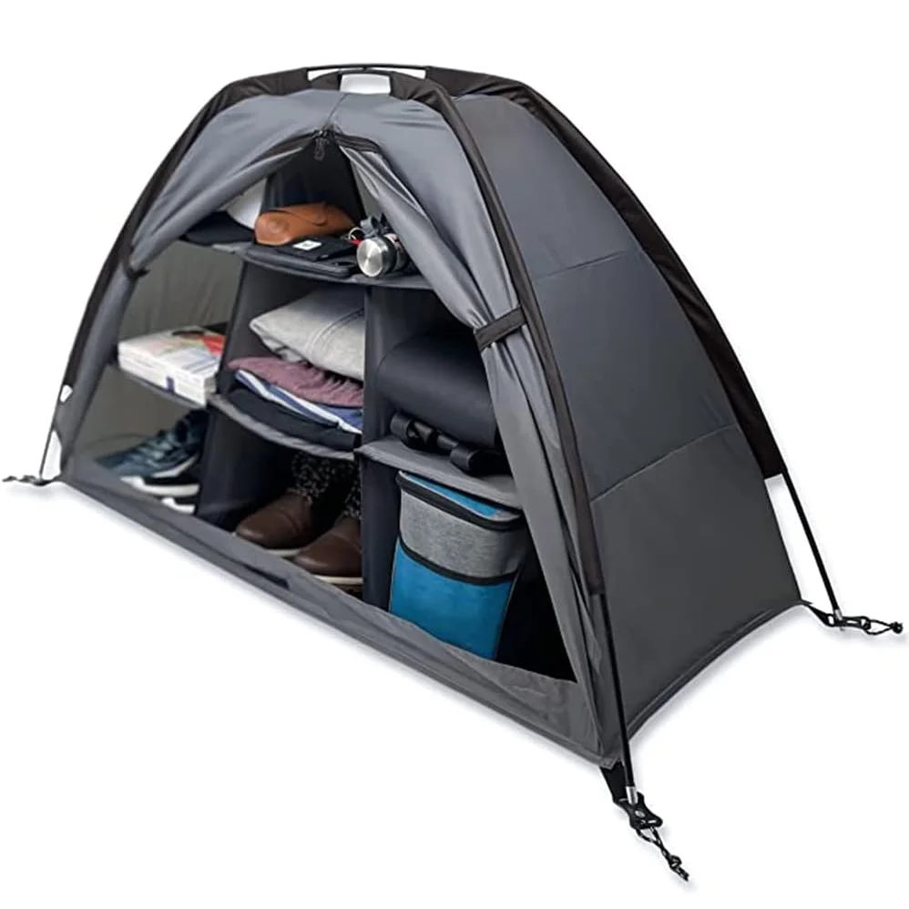 Image of Outdoor-Esszimmerschrank, Camping-Schuhregal, faltbarer Zelt-Organizer mit 9 Fächern, leichte, platzsparende Lösung