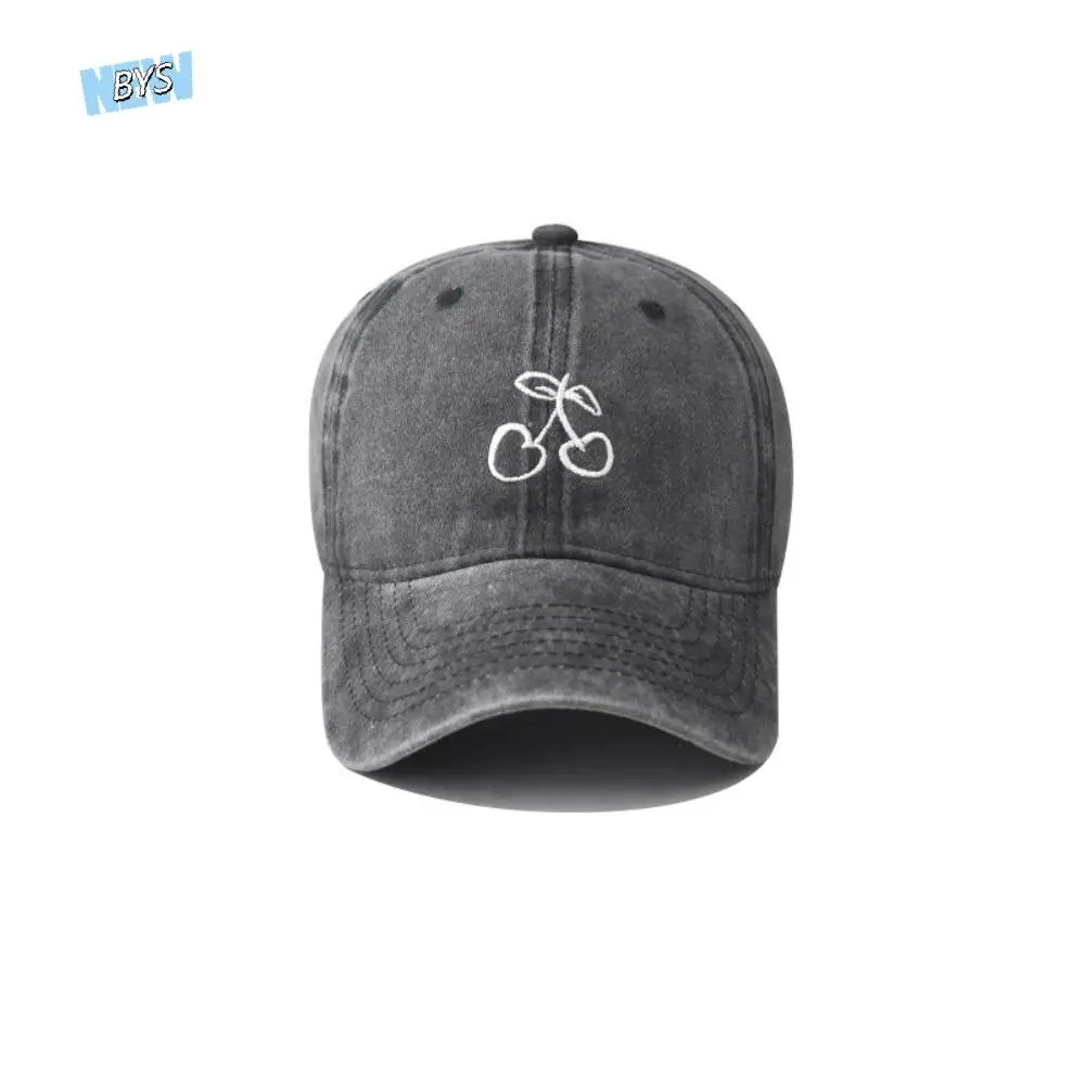 

Бейсболка с вышивкой вишни, однотонная солнцезащитная фуражка с большим окружностью головы, очаровательная солнцезащитная шляпа от солнца на открытом воздухе